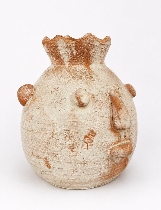 Decorazione in Ceramica Artistica Sarda con Volto Stilizzato – Pezzo Artigianale