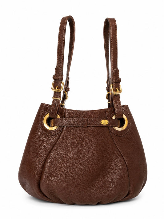 Fendi Selleria Hobo Tote “Pomodorino” Grande in Pelle Marrone – Autentica Made in Italy