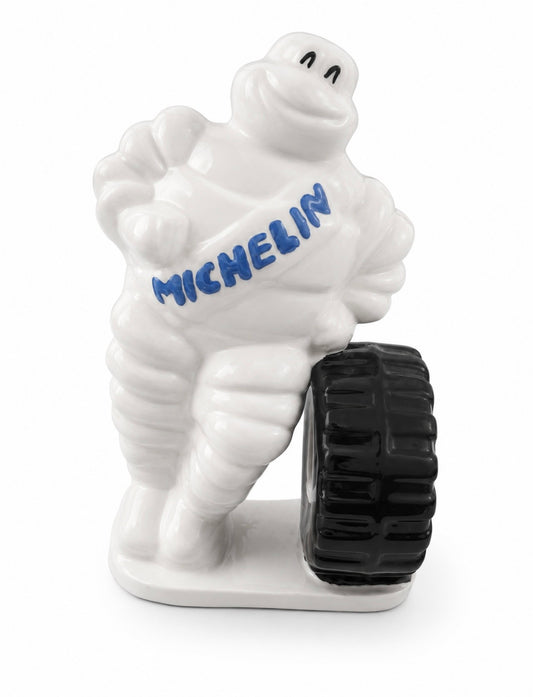 Figura Vintage Michelin Bibendum con Pneumatico – Ceramica Smaltata