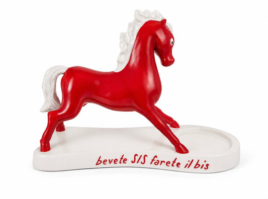 Espositore Pubblicitario SIS Old Brandy “Cavallino Rosso” in Ceramica – Carosello