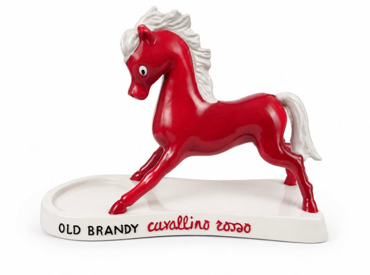 Espositore Pubblicitario SIS Old Brandy “Cavallino Rosso” in Ceramica – Carosello