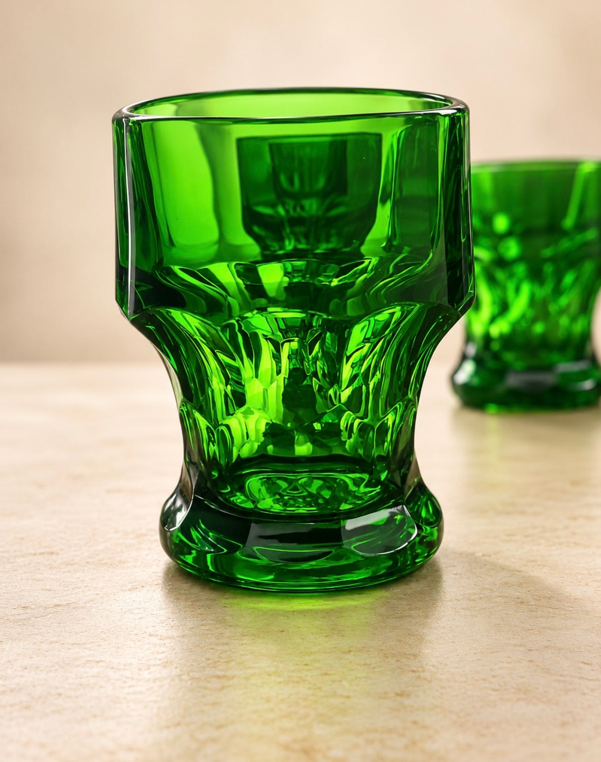 Set 8 bicchieri vintage Bormioli Rocco in vetro verde – Anni ’70/’80