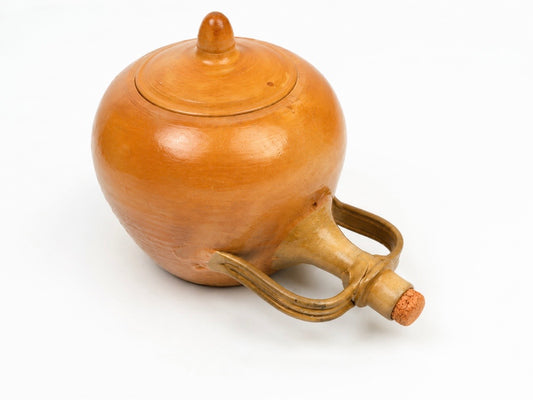 Brocca Sarda in Ceramica Artigianale con Doppio Manico e Tappo in Sughero