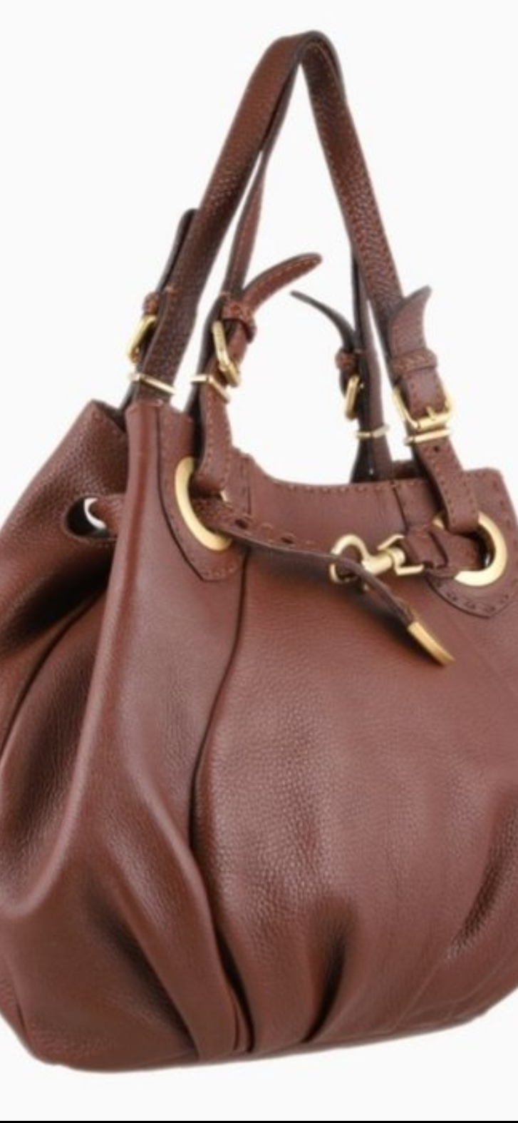 Fendi Selleria Hobo Tote “Pomodorino” Grande in Pelle Marrone – Autentica Made in Italy