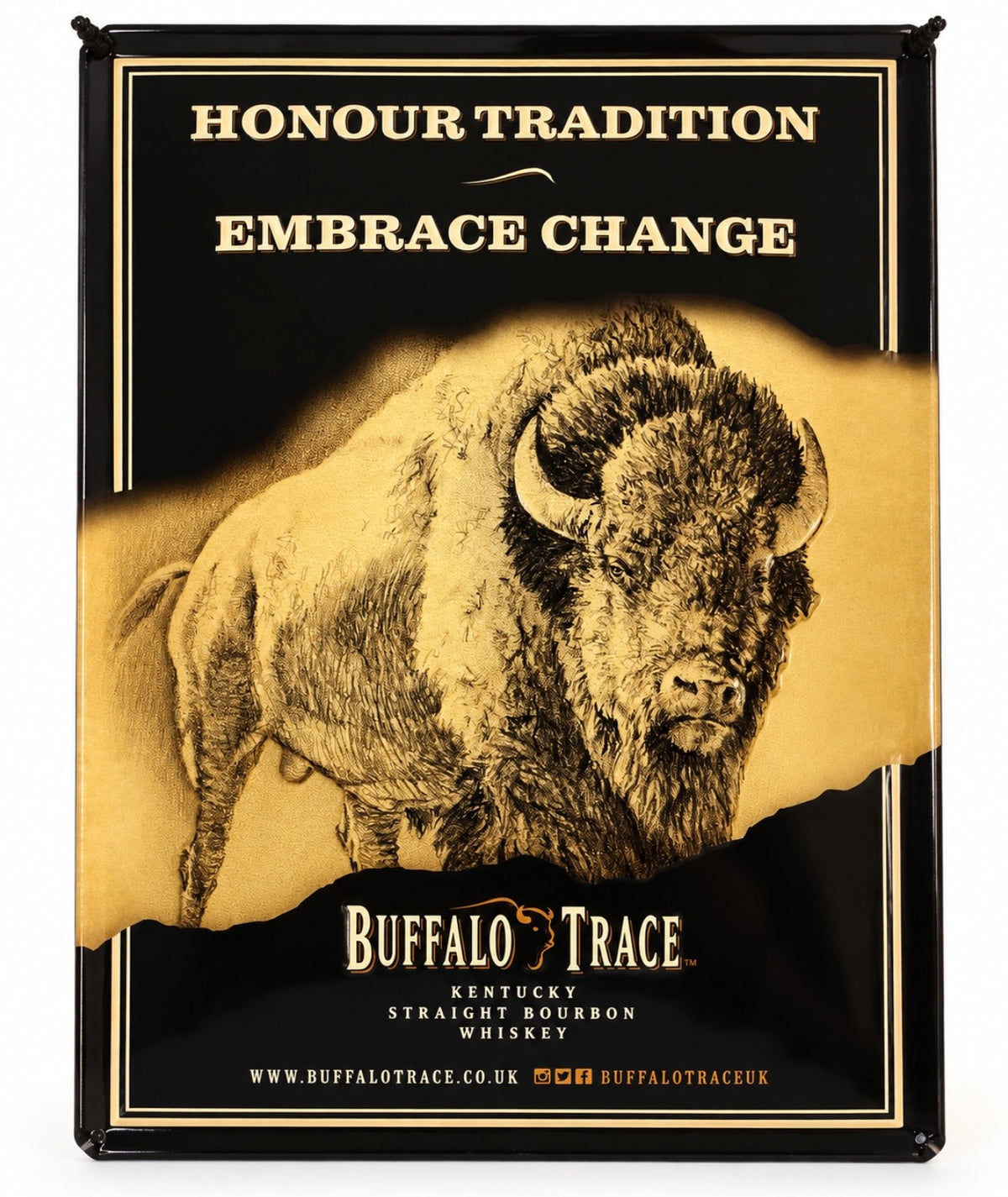 Insegna decorativa Buffalo Trace Bourbon Whiskey – Stile americano