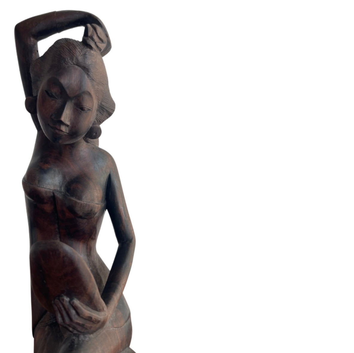 Scultura Balinese  in legno di palissandro intagliata a mano.
