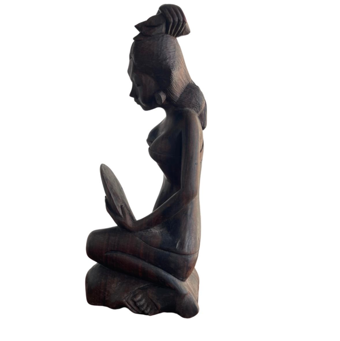 Scultura Balinese  in legno di palissandro intagliata a mano.