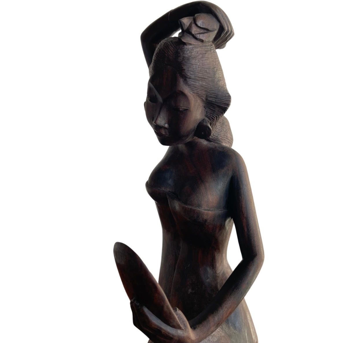 Scultura Balinese  in legno di palissandro intagliata a mano.