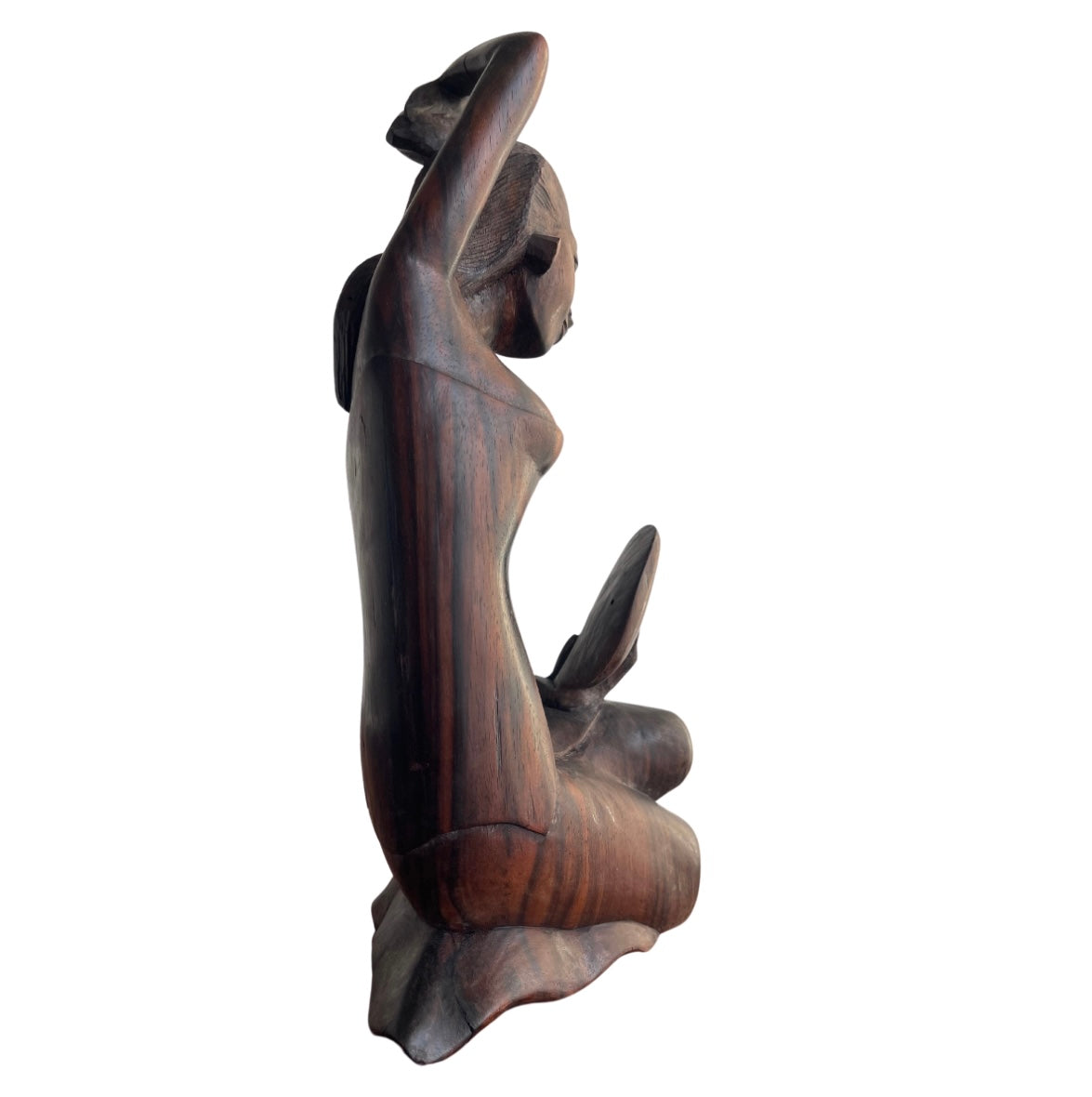 Scultura Balinese  in legno di palissandro intagliata a mano.