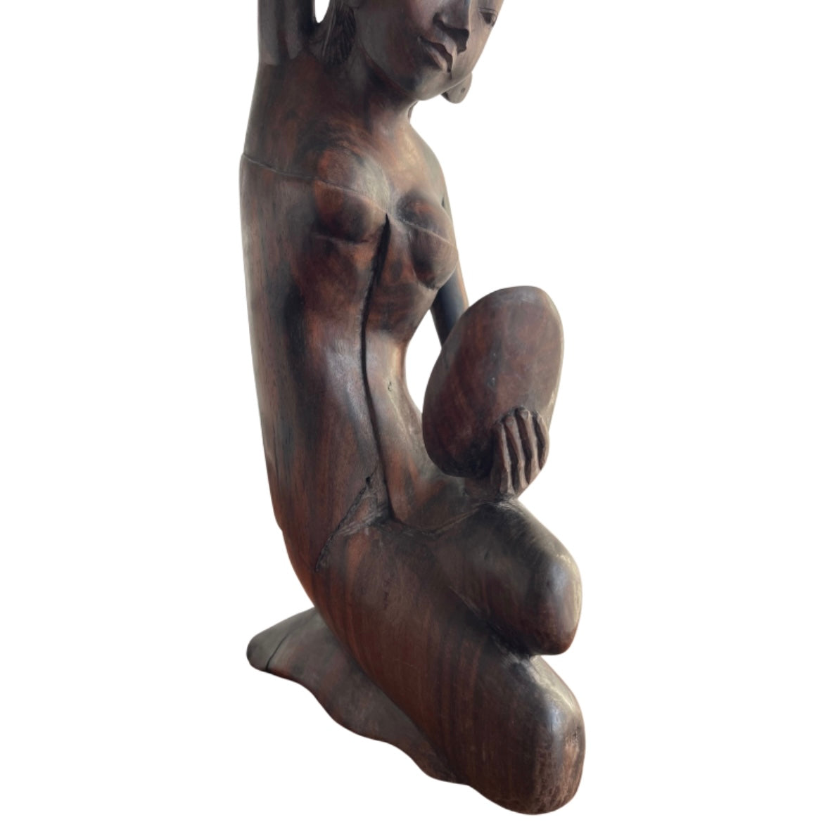 Scultura Balinese  in legno di palissandro intagliata a mano.